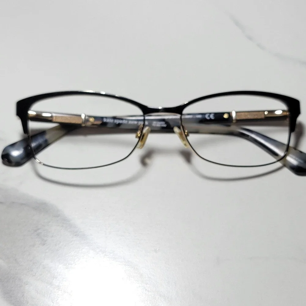 Kate Spade Laurianne WR7 Black Gold Tortoise Eyeglass Frames 52-16-140